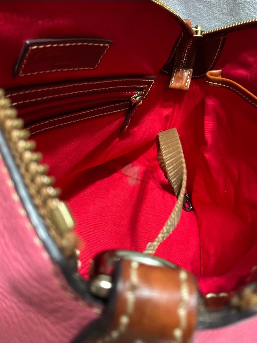 GUC Dooney & Bourke Pebble Grain Darcy Dome Satchel, Color Bubble Gum - Picture 5 of 8